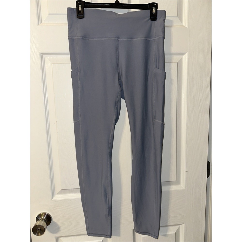 Fabletics High-Waisted Leggings in Gray Side Pockets Size Large